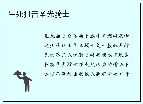 生死狙击圣光骑士